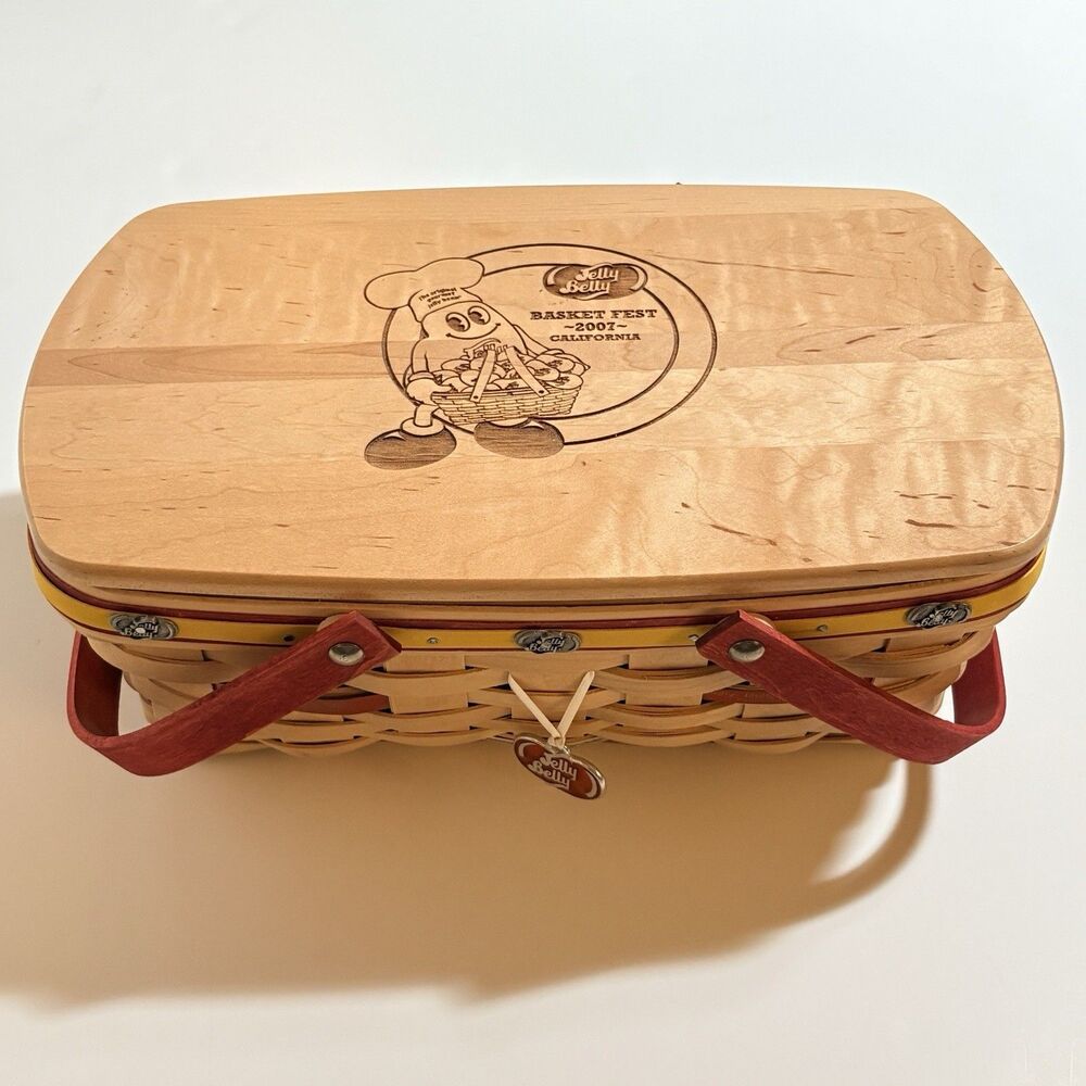 Longaberger 2007 Jelly Belly Basket Fest Collectors Club Red Handle Signed